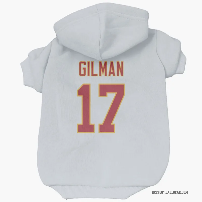 Alohi Gilman  White Kansas City Chiefs  Cat & Dog Pet Hoodie