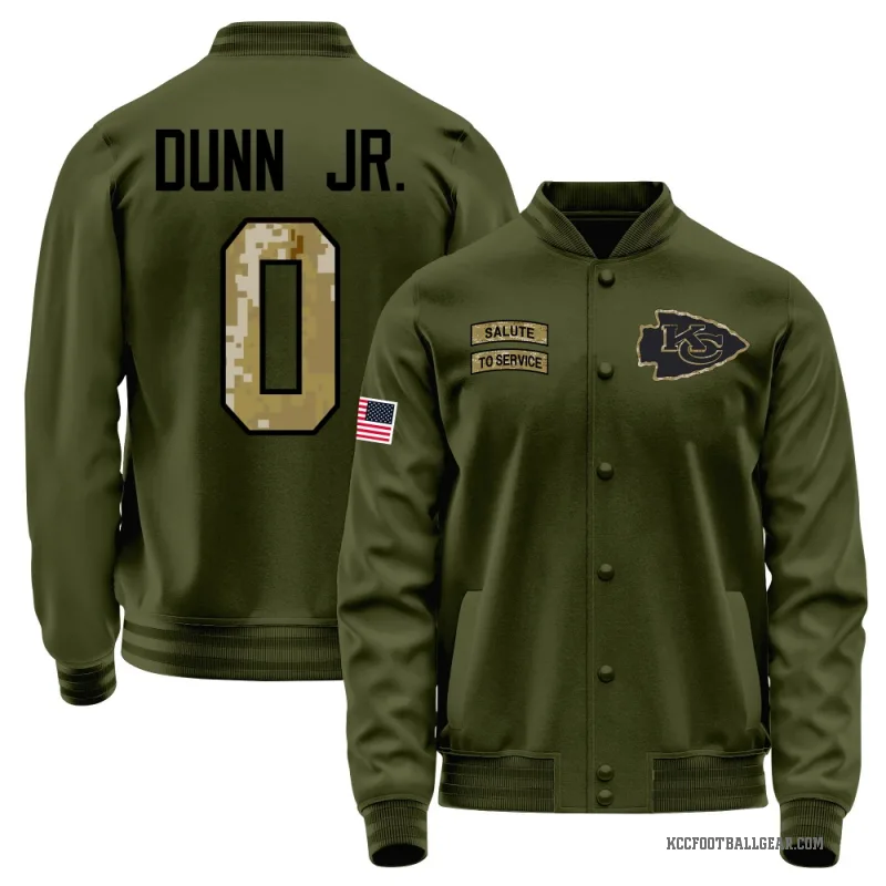 Anthony Dunn Jr. Youth Olive Kansas City Chiefs Salute to Service Sideline Performance Jacket