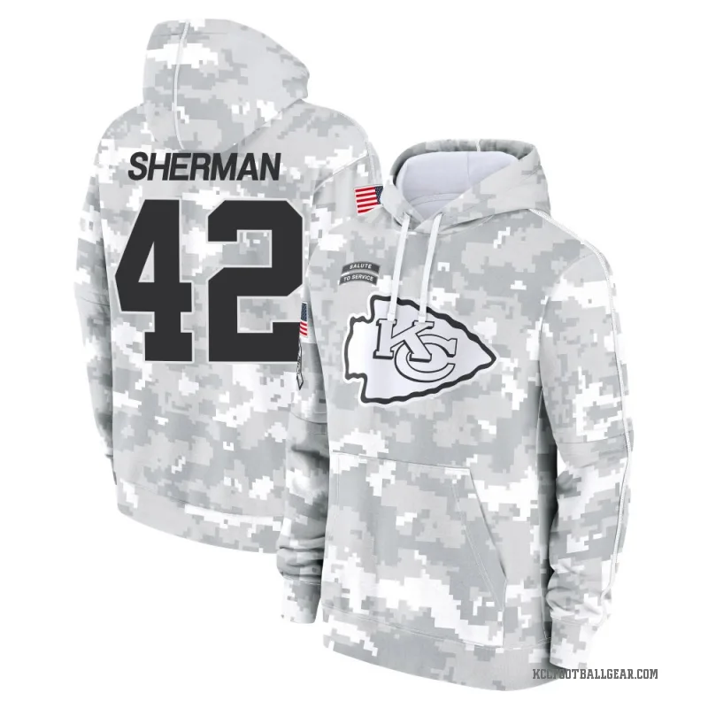 Anthony Sherman Men's Camo Kansas City Chiefs Arctic 2024 Salute to Service Club Fleece Pullover Hoodie