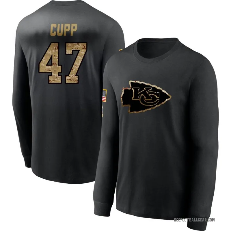 Baylor Cupp Men's Black Kansas City Chiefs 2020 Salute To Service Sideline Performance Long Sleeve T-Shirt