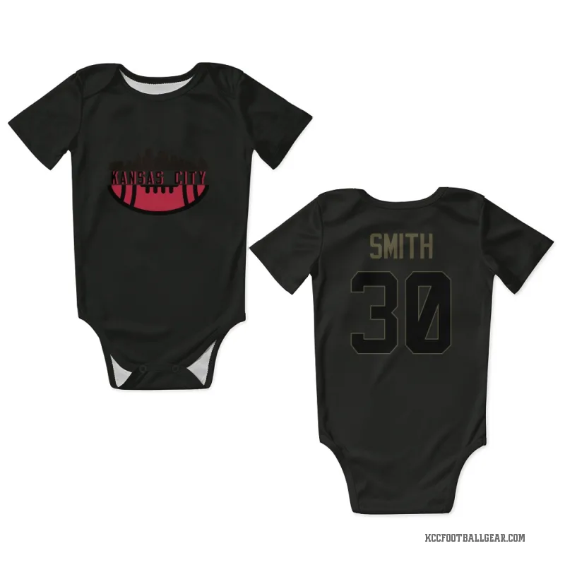 Brashard Smith Black Kansas City Chiefs Service Newborn & Infant Bodysuit