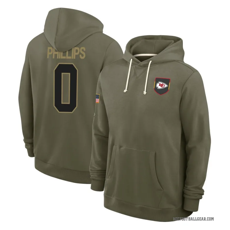 Bryce Phillips Youth Olive Kansas City Chiefs 2025 Salute to Service Hoodie