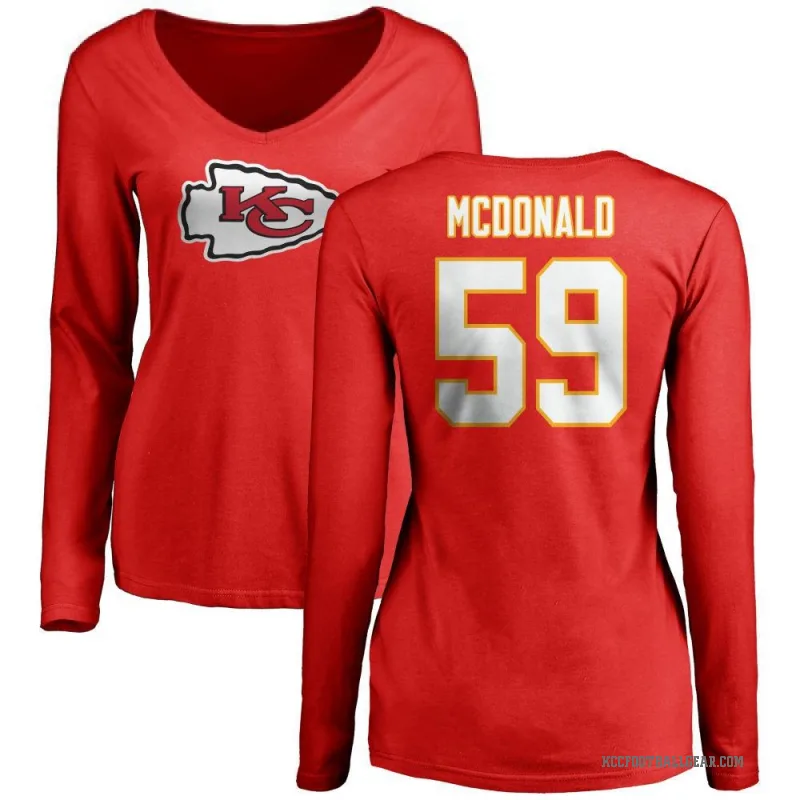 Cooper McDonald Women's Red Kansas City Chiefs Logo Slim Fit Long Sleeve T-Shirt -