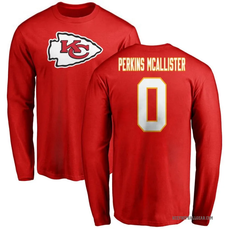 D'Arco Perkins-McAllister Youth Red Kansas City Chiefs Logo Long Sleeve T-Shirt -