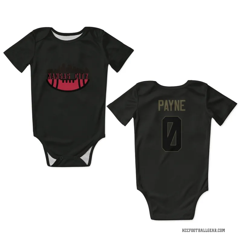 Damon Payne  Black Kansas City Chiefs  Service Newborn & Infant Bodysuit