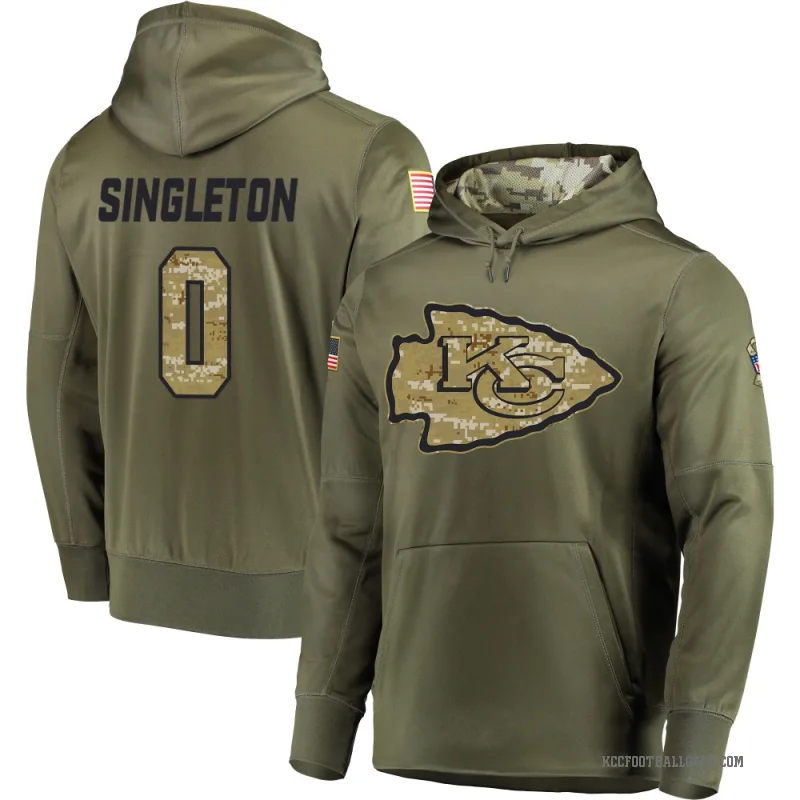 DeShon Singleton Men's Olive Kansas City Chiefs Salute to Service Pullover Hoodie