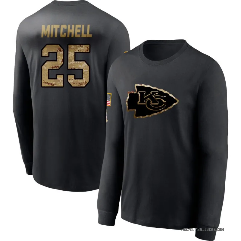 Elijah Mitchell Men's Black Kansas City Chiefs 2020 Salute To Service Sideline Performance Long Sleeve T-Shirt