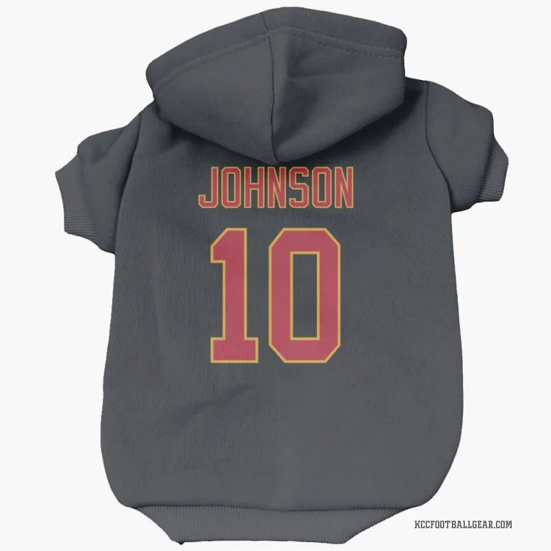Emmett Johnson  Black Kansas City Chiefs  Cat & Dog Pet Hoodie