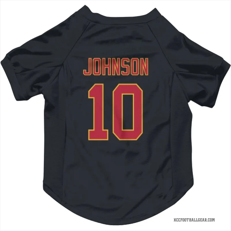Emmett Johnson  Black Kansas City Chiefs  Cat & Dog Pet Jersey