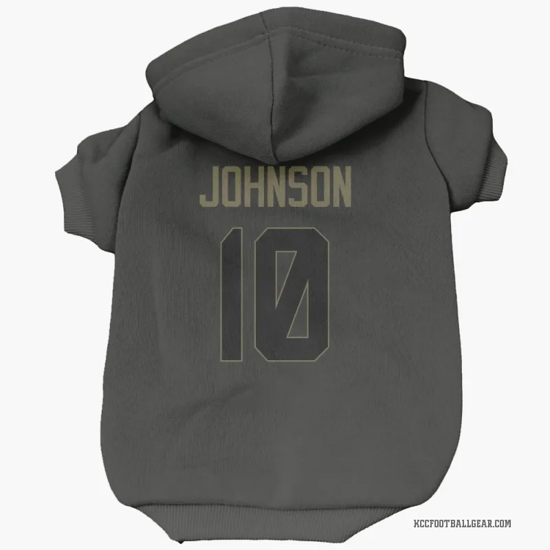 Emmett Johnson  Black Kansas City Chiefs  Service Cat & Dog Pet Hoodie