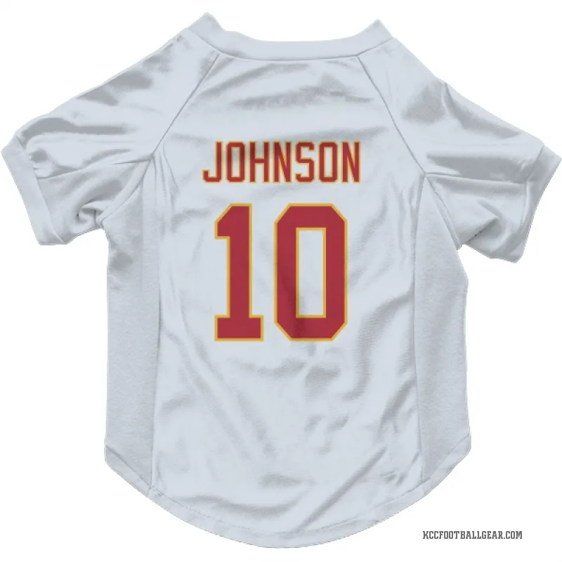 Emmett Johnson  White Kansas City Chiefs  Cat & Dog Pet Jersey