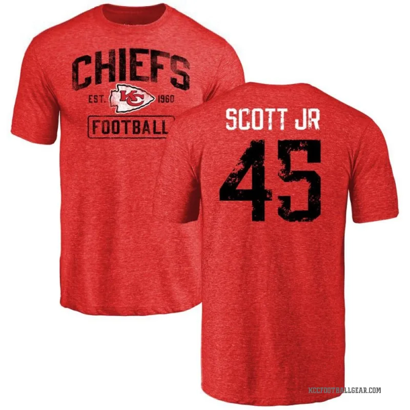 Eric Scott Jr. Men's Red Kansas City Chiefs Distressed T-Shirt