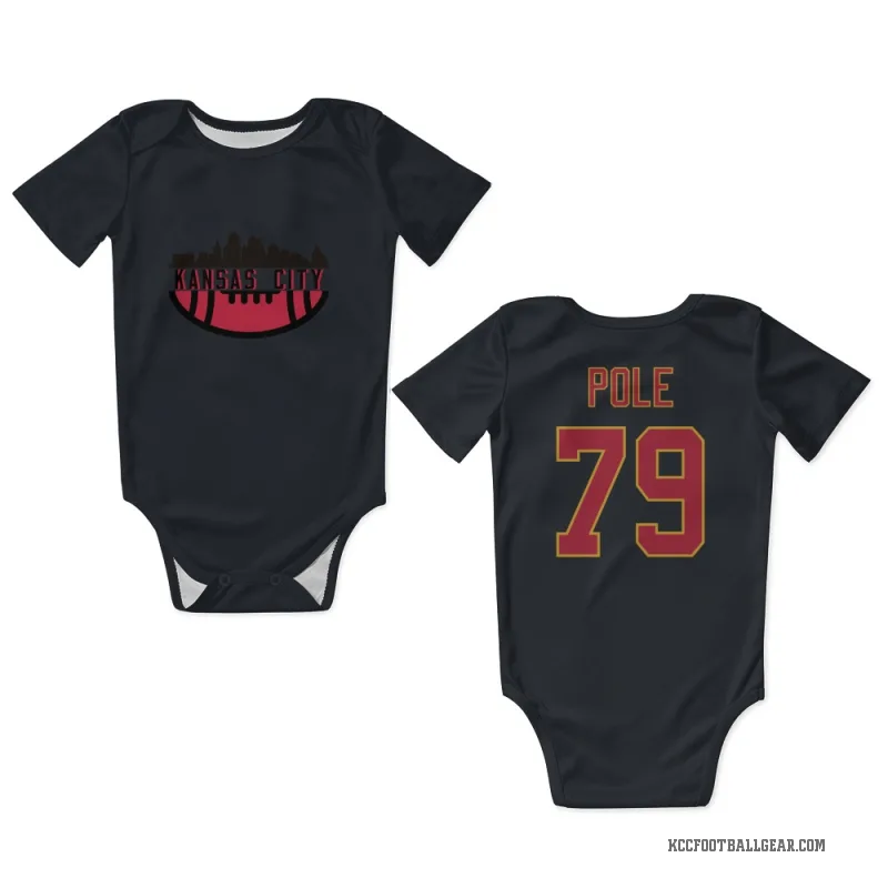 Esa Pole  Black Kansas City Chiefs  Newborn & Infant Bodysuit