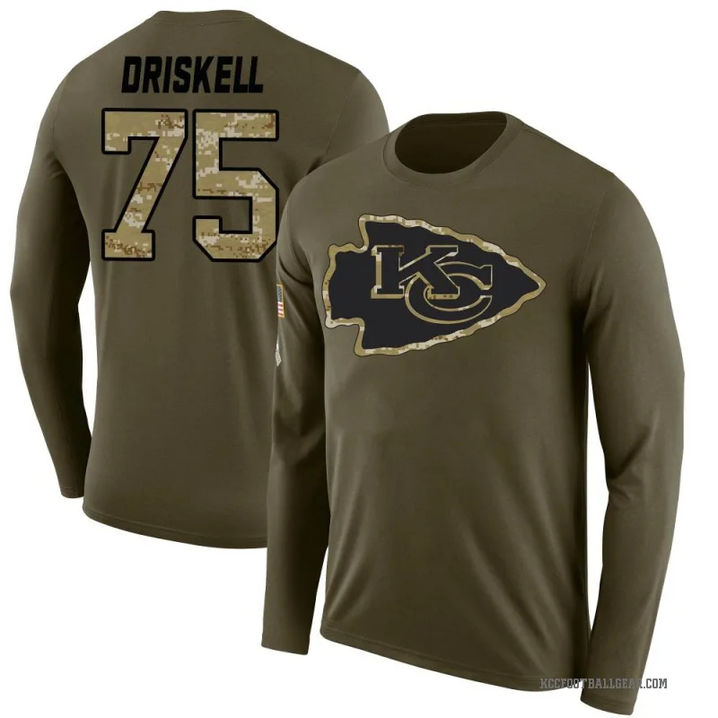 Ethan Driskell Men's Olive Kansas City Chiefs Salute to Service Sideline Long Sleeve T-Shirt