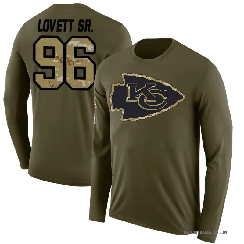 Fabien Lovett Sr. Men's Olive Kansas City Chiefs Salute to Service Sideline Long Sleeve T-Shirt