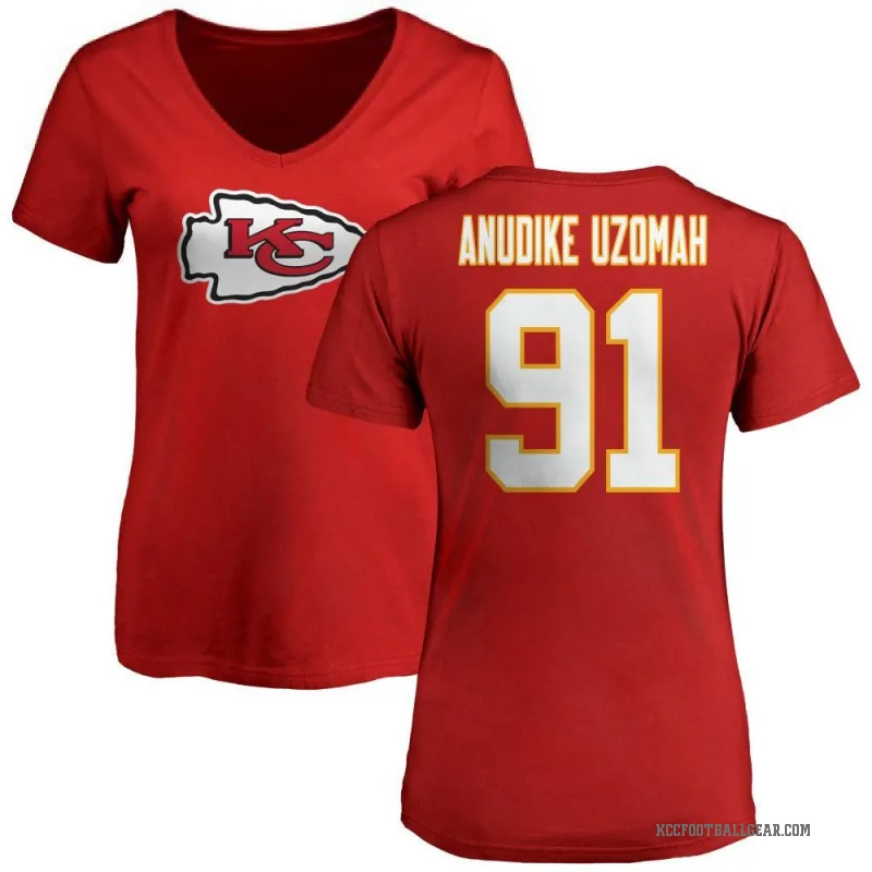 Felix Anudike-Uzomah Women's Red Kansas City Chiefs Logo Slim Fit T-Shirt -