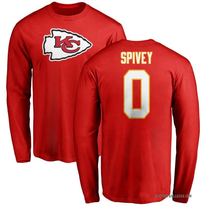 Geor'Quarius Spivey Men's Red Kansas City Chiefs Logo Long Sleeve T-Shirt -