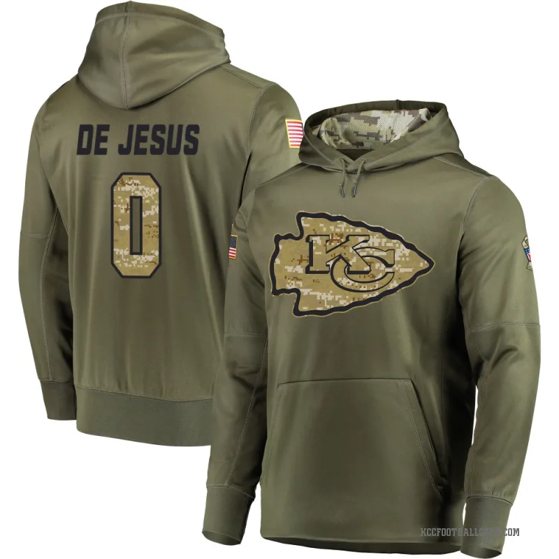 Jacob De Jesus Men's Olive Kansas City Chiefs Salute to Service Pullover Hoodie