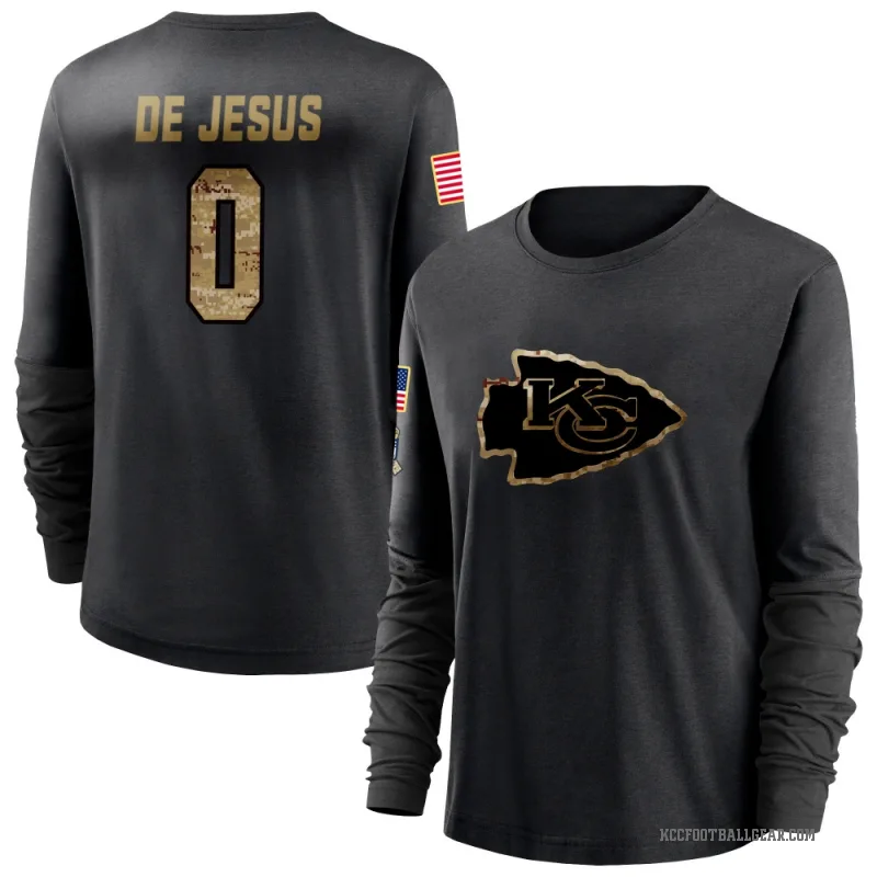 Jacob De Jesus Women's Black Kansas City Chiefs 2020 Salute To Service Sideline Performance Long Sleeve T-Shirt