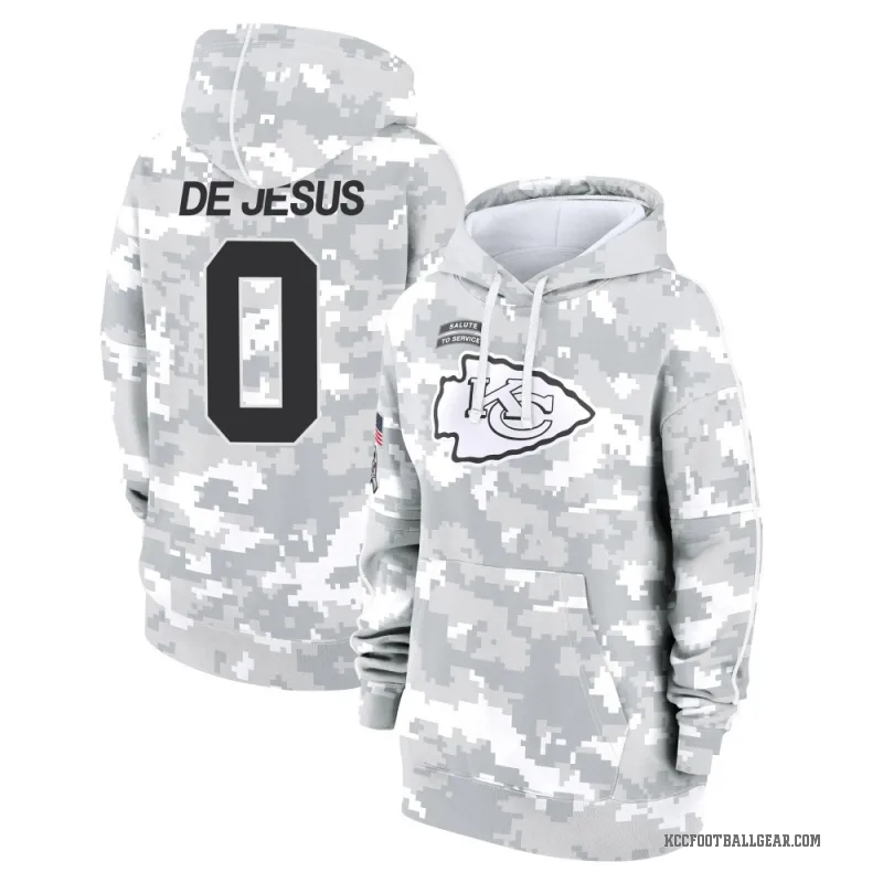 Jacob De Jesus Women's Camo Kansas City Chiefs Arctic 2024 Salute to Service Club Fleece Pullover Hoodie