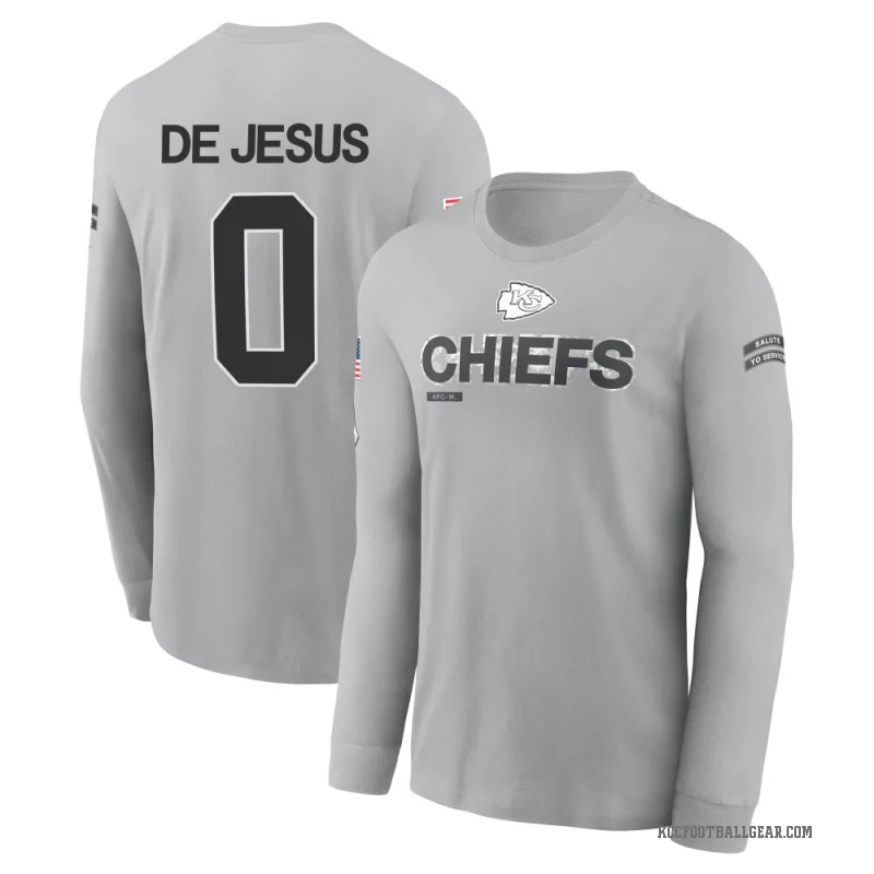 Jacob De Jesus Youth Gray Kansas City Chiefs 2024 Salute to Service Long Sleeve T-Shirt