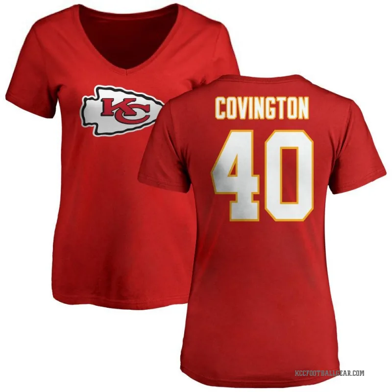 Jacobe Covington Women's Red Kansas City Chiefs Logo Slim Fit T-Shirt -