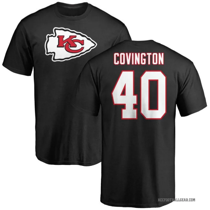 Jacobe Covington Youth Black Kansas City Chiefs Logo T-Shirt -