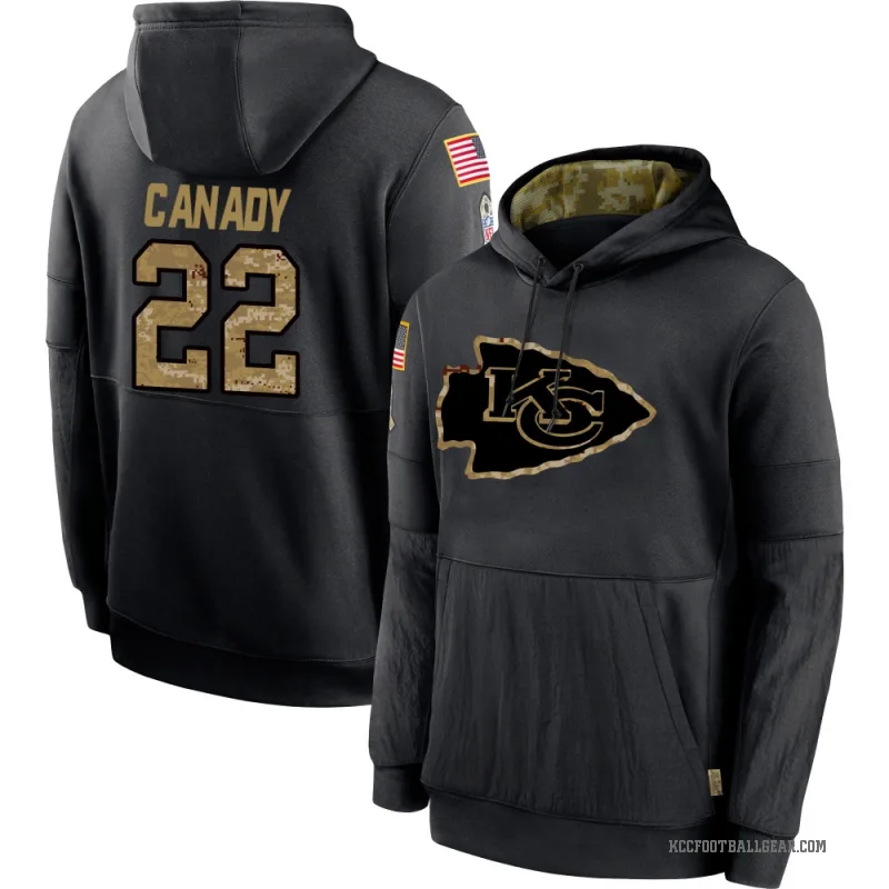 Jadon Canady Men's Black Kansas City Chiefs 2020 Salute to Service Sideline Performance Pullover Hoodie