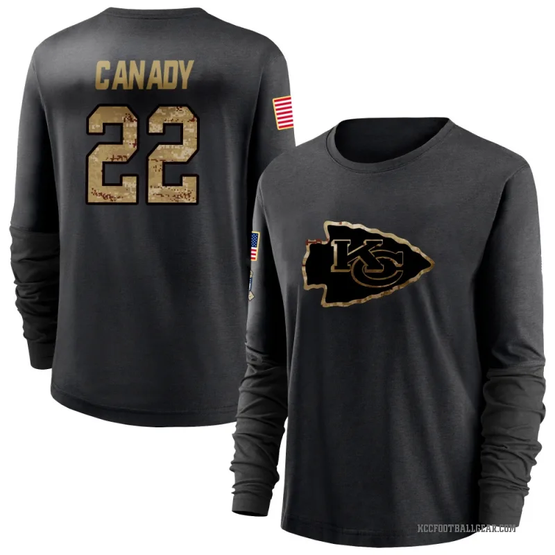Jadon Canady Women's Black Kansas City Chiefs 2020 Salute To Service Sideline Performance Long Sleeve T-Shirt