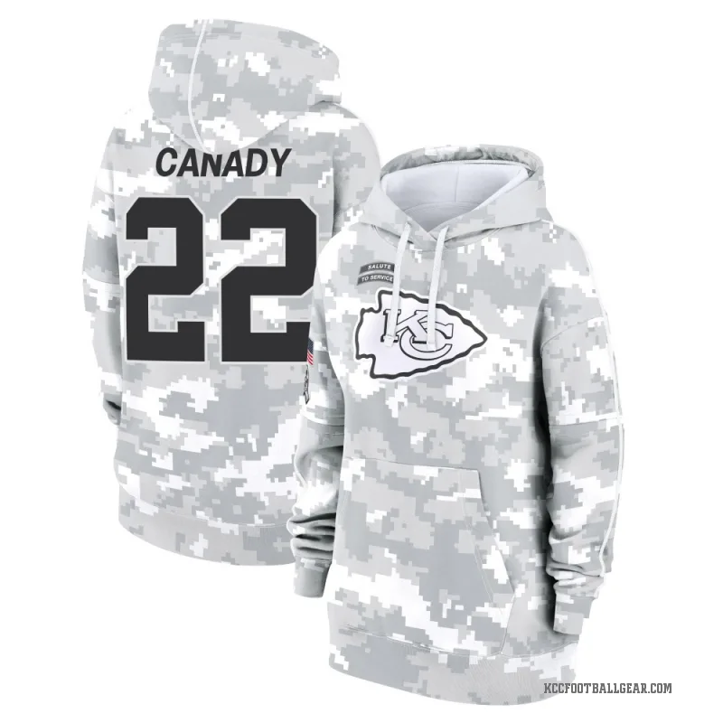 Jadon Canady Women's Camo Kansas City Chiefs Arctic 2024 Salute to Service Club Fleece Pullover Hoodie