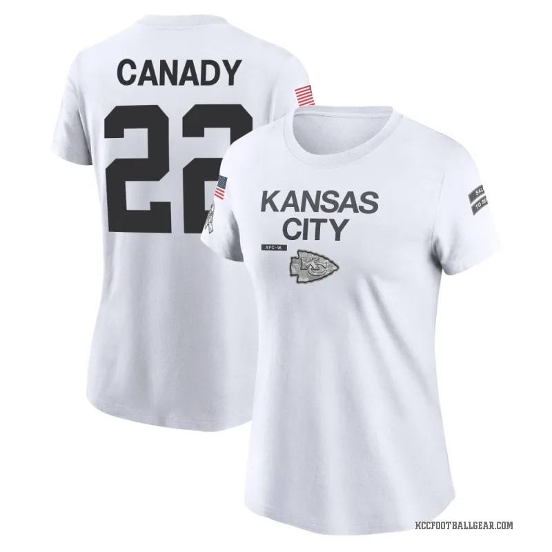 Jadon Canady Women's White Kansas City Chiefs 2024 Salute to Service Performance T-Shirt