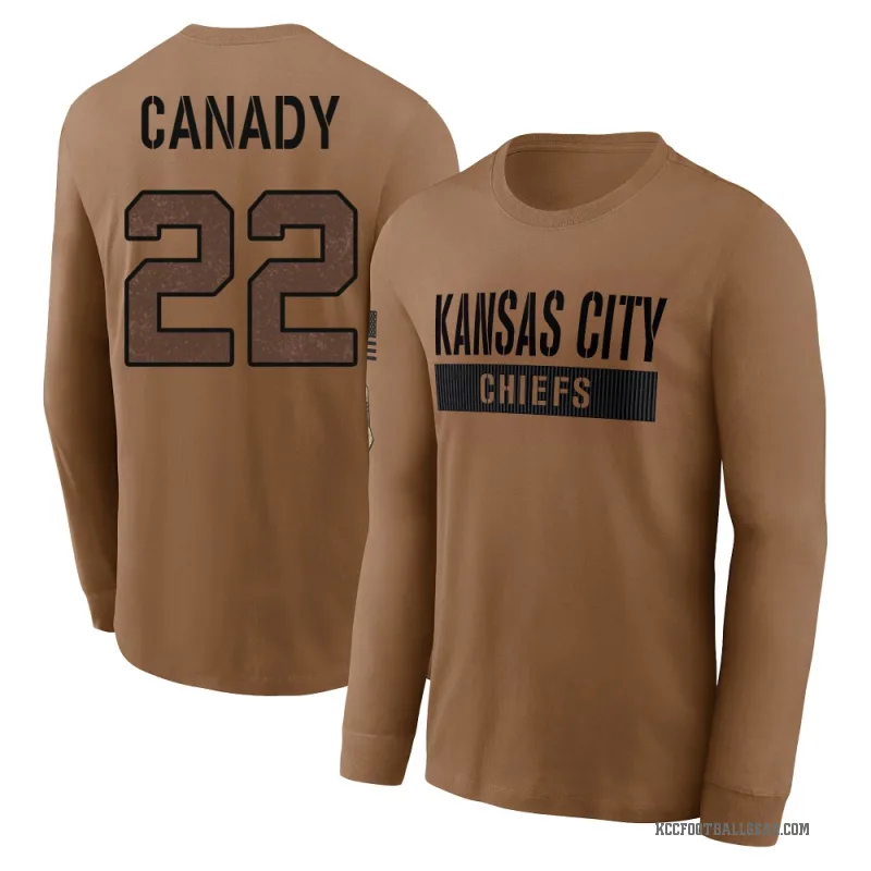 Jadon Canady Youth Brown Kansas City Chiefs 2023 Salute To Service Long Sleeve T-Shirt