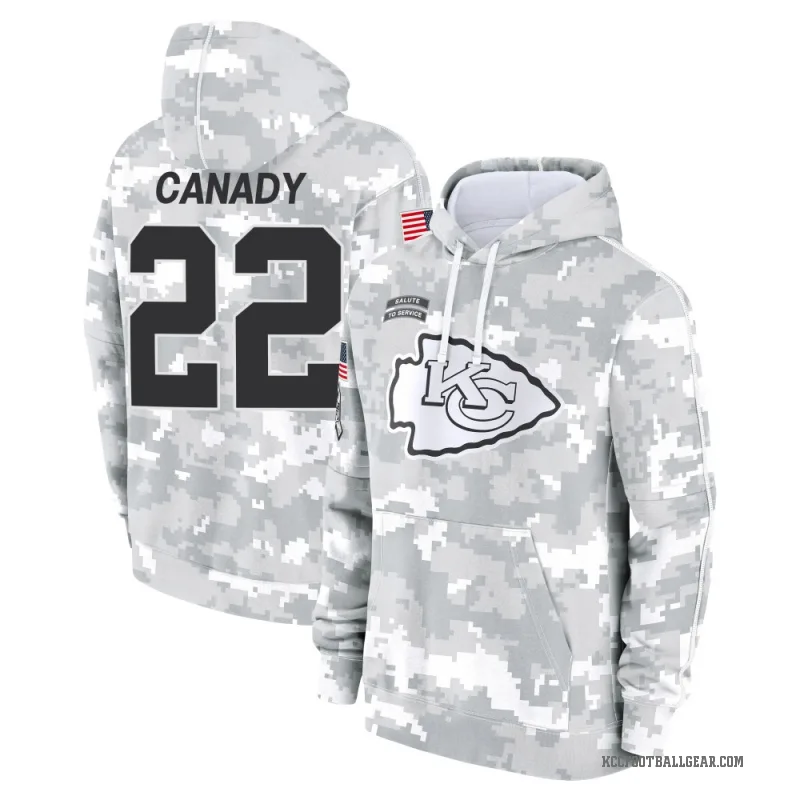 Jadon Canady Youth Camo Kansas City Chiefs Arctic 2024 Salute to Service Club Fleece Pullover Hoodie