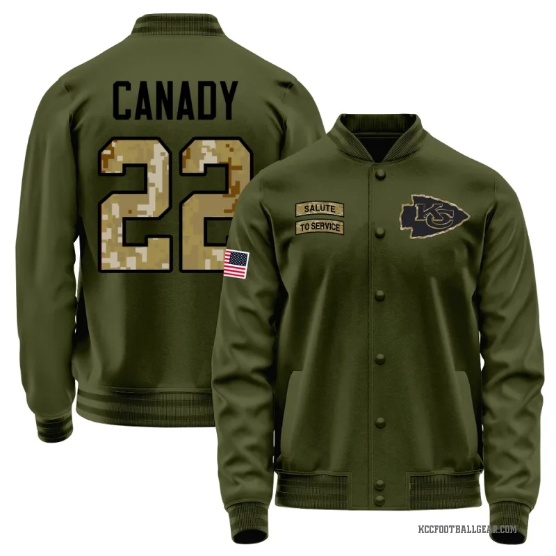 Jadon Canady Youth Olive Kansas City Chiefs Salute to Service Sideline Performance Jacket