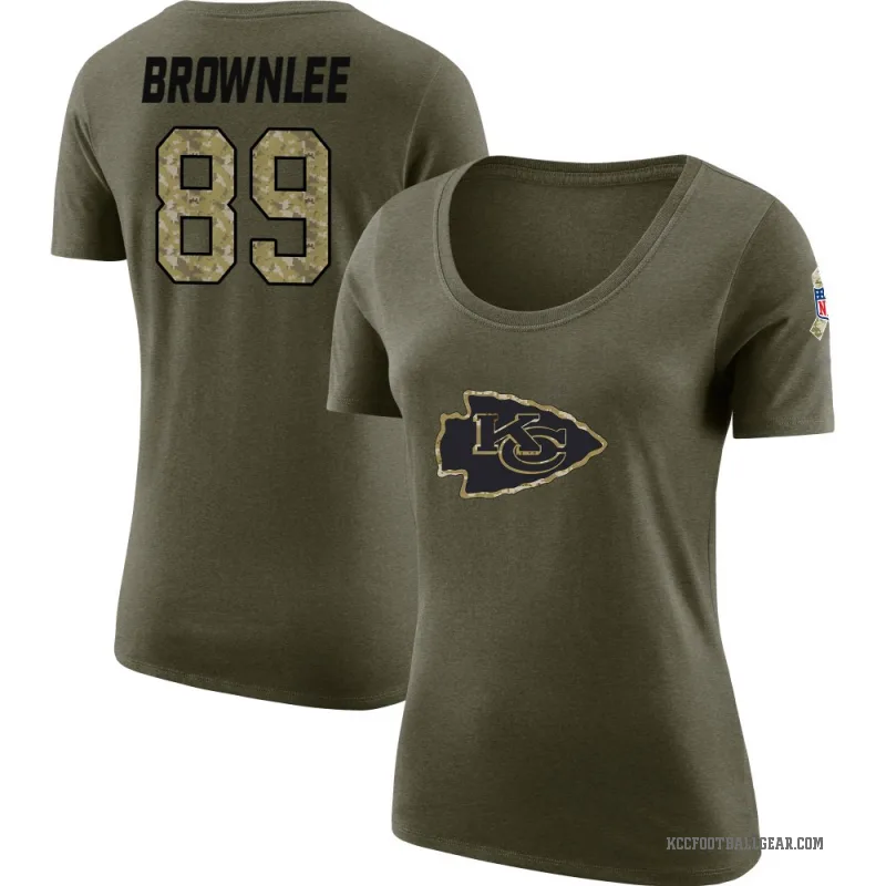 Jason Brownlee Women's Brown Kansas City Chiefs Salute to Service Olive Scoop Neck T-Shirt