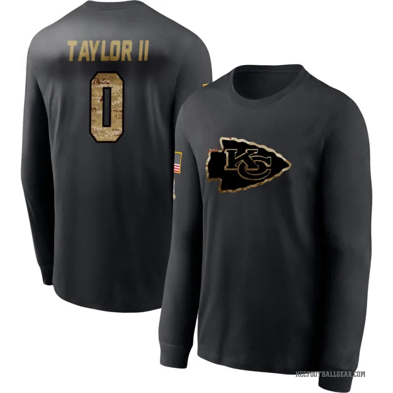 Jason Taylor II Men's Black Kansas City Chiefs 2020 Salute To Service Sideline Performance Long Sleeve T-Shirt