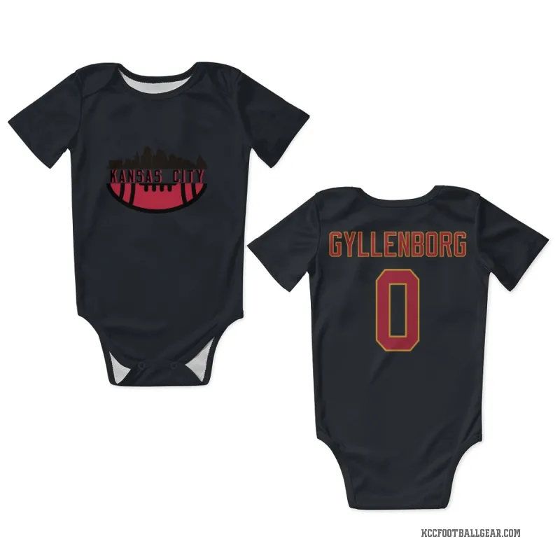 John Michael Gyllenborg  Black Kansas City Chiefs  Newborn & Infant Bodysuit