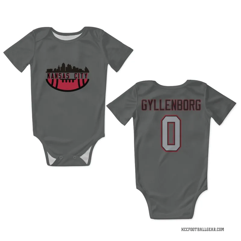 John Michael Gyllenborg  Charcoal Kansas City Chiefs  Newborn & Infant Bodysuit