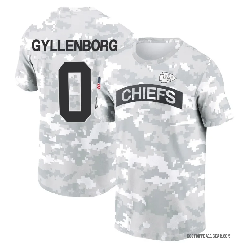John Michael Gyllenborg Men's Camo Kansas City Chiefs Arctic 2024 Salute to Service Performance T-Shirt