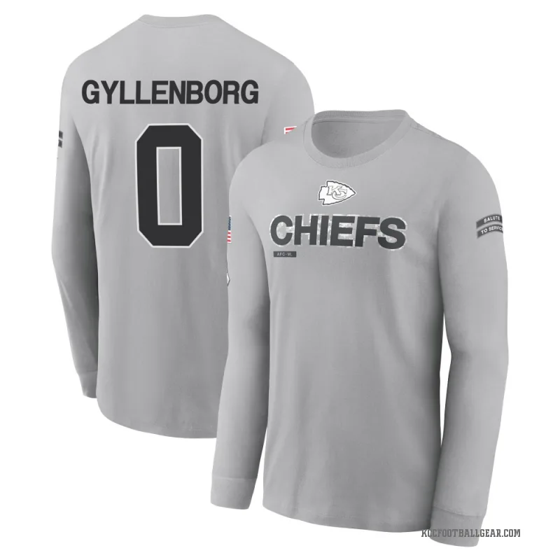 John Michael Gyllenborg Men's Gray Kansas City Chiefs 2024 Salute to Service Long Sleeve T-Shirt