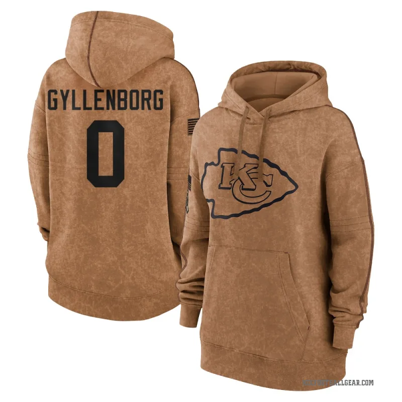 John Michael Gyllenborg Women's Brown Kansas City Chiefs 2023 Salute To Service Pullover Hoodie