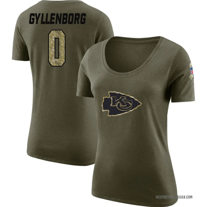 John Michael Gyllenborg Women's Olive Kansas City Chiefs Salute to Service Scoop Neck T-Shirt