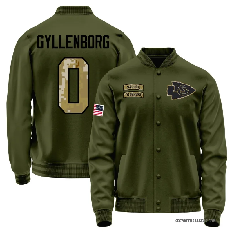 John Michael Gyllenborg Youth Olive Kansas City Chiefs Salute to Service Sideline Performance Jacket