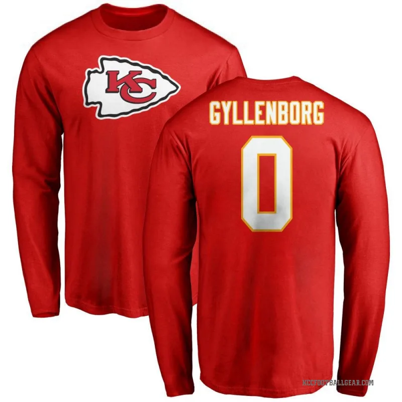 John Michael Gyllenborg Youth Red Kansas City Chiefs Logo Long Sleeve T-Shirt -