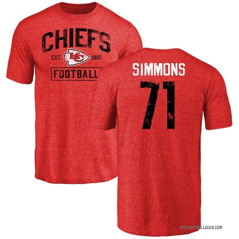 Josh Simmons Men's Red Kansas City Chiefs Distressed T-Shirt
