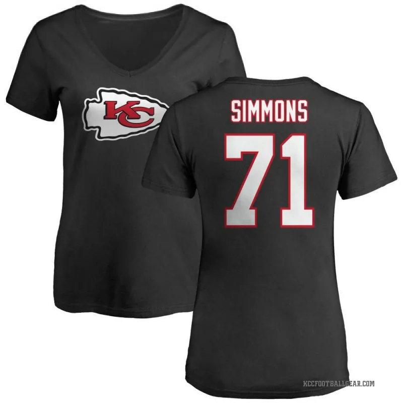 Josh Simmons Women's Black Kansas City Chiefs Logo Slim Fit T-Shirt -