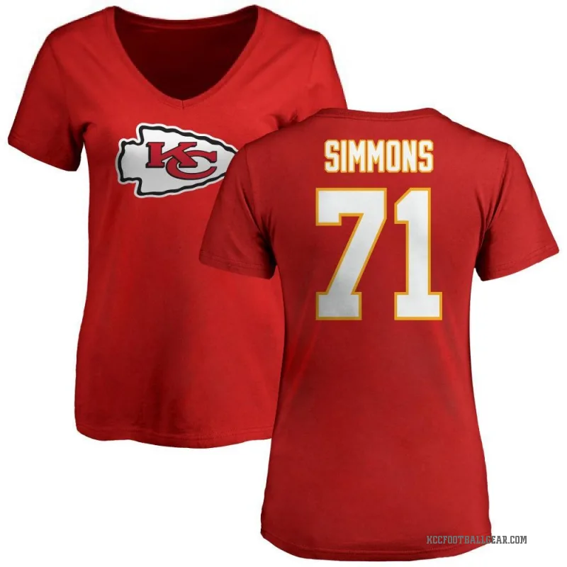 Josh Simmons Women's Red Kansas City Chiefs Logo Slim Fit T-Shirt -