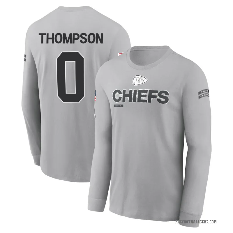 Josh Thompson Men's Gray Kansas City Chiefs 2024 Salute to Service Long Sleeve T-Shirt