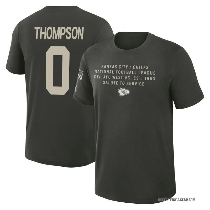 Josh Thompson Men's Green Kansas City Chiefs Dark/ 2025 Salute to Service Sideline Slub T-Shirt