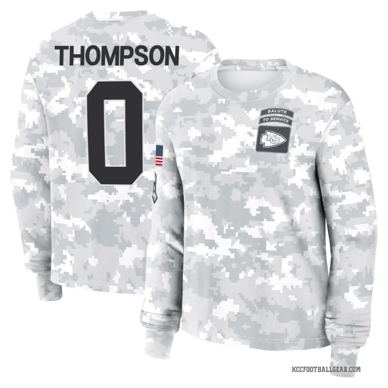 Josh Thompson Women's Camo Kansas City Chiefs Arctic 2024 Salute to Service Long Sleeve T-Shirt